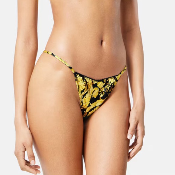 VERSACE BAROCCO PRINT SILK THONG - Picture 1 of 4